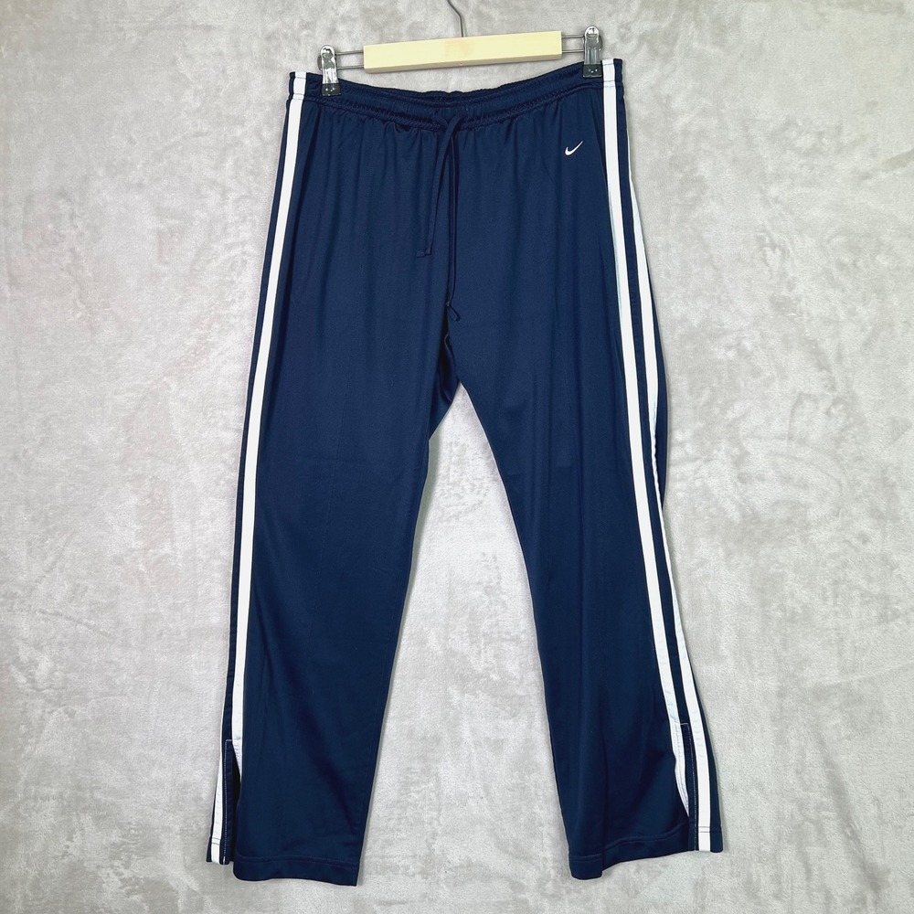 Nike Track Pants Men's Navy M Athletic Training Warm Up Double Stripe Y2K Vtg